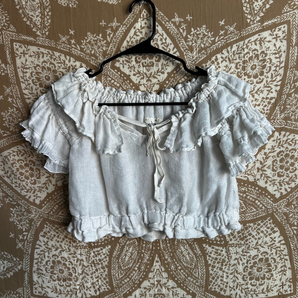 Sunday Saint Tropez Ringo Linen Cream Top